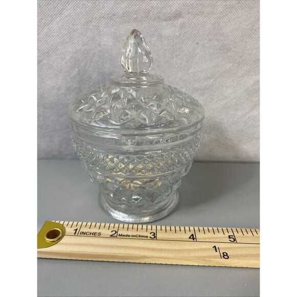 Vintage Anchor Hocking Wexford Footed Creamer And Sugar Bowl with Lid - Picture 7 of 11